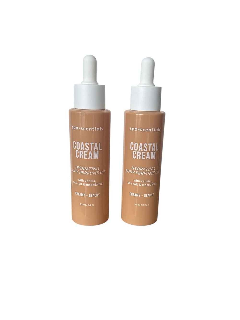 Spa Scentials Coastal Dream (Vanilla,Macadamia) Hydrating Body Perfume Oil x2